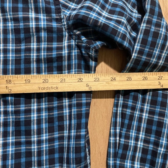 Chaps Shirt Mens Large Blue easy Care Plaid Button Up Long Sleeve‎ Preppy - Picture 6 of 6